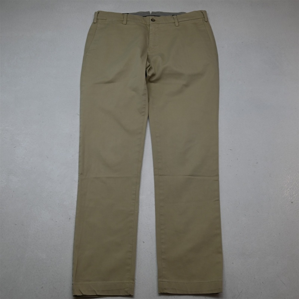 Masons 34x30 Khaki Flat Front Slim Chino Mens Pants